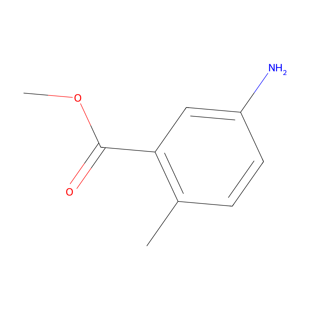 Methyl 5-Amino-2-methylbenzoate molecular structure, CAS 18595-12-5