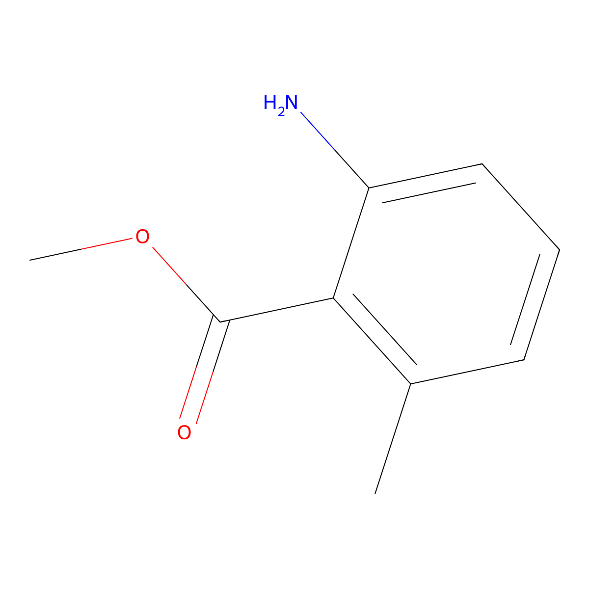 Benzoic acid, 2-amino-6-methyl-, methyl ester molecular structure, CAS 18595-13-6