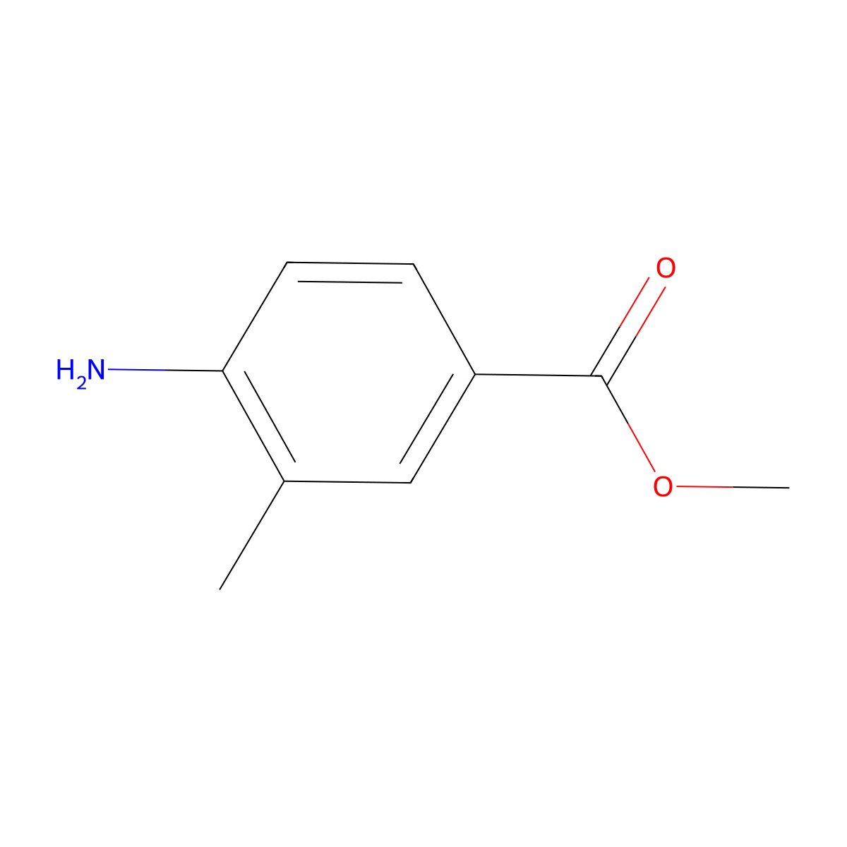 Methyl 4-amino-3-methylbenzoate molecular structure, CAS 18595-14-7