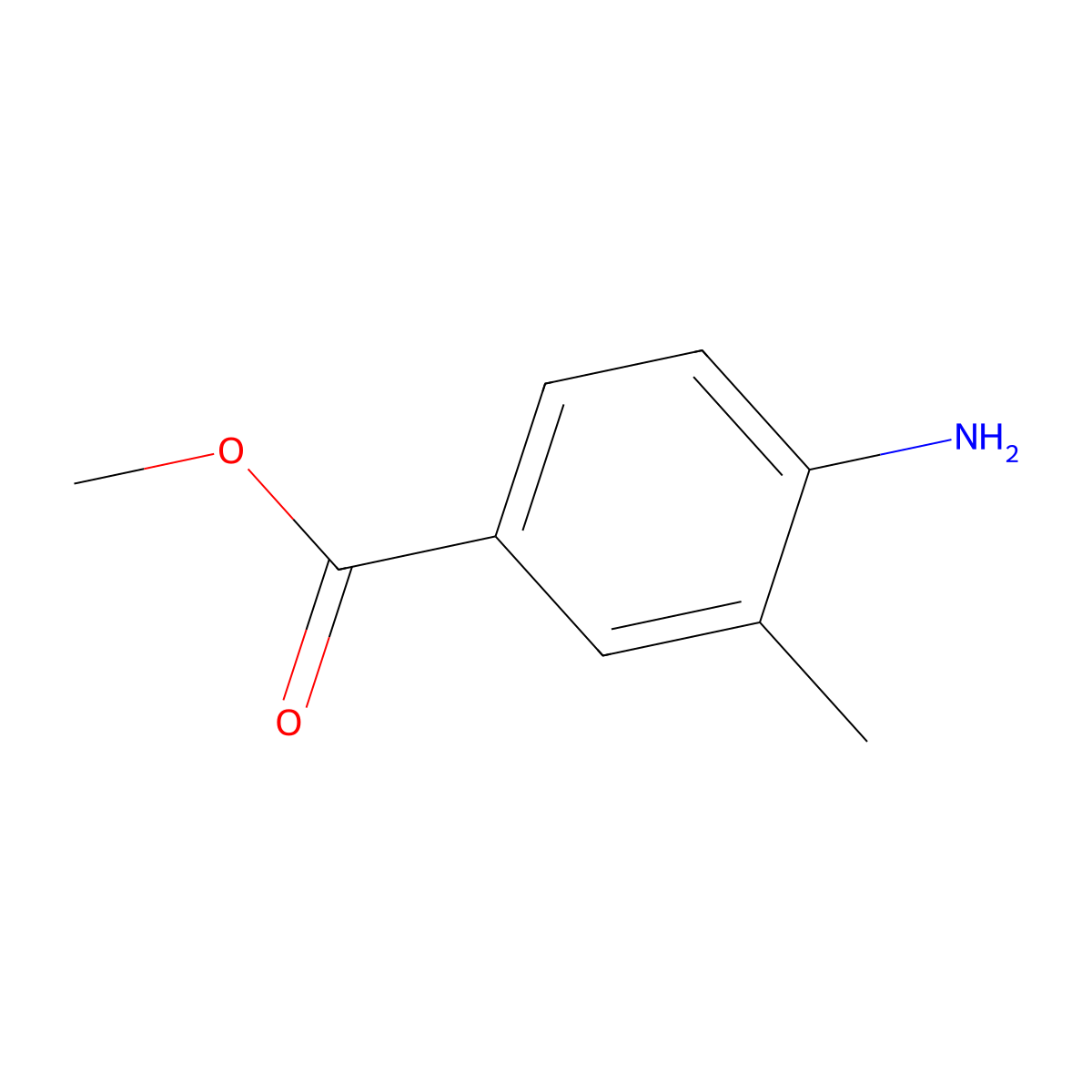 Methyl 4-amino-3-methylbenzoate molecular structure, CAS 18595-14-7
