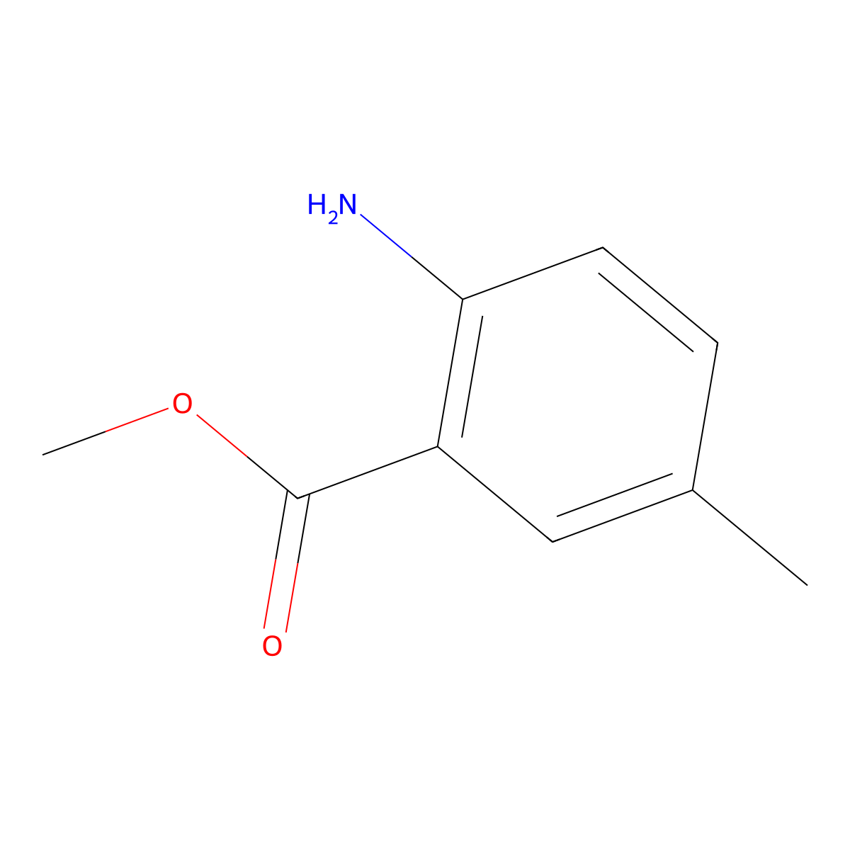 Methyl 2-Amino-5-methylbenzoate molecular structure, CAS 18595-16-9