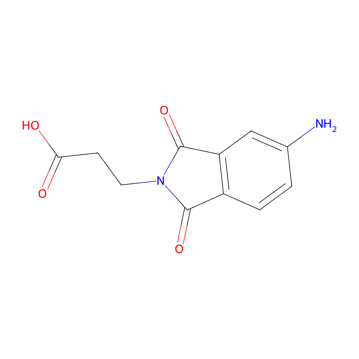 3-(5-amino-1,3-dioxo-1,3-dihydro-2H-isoindol-2-yl)propanoic acid molecular structure, CAS 18595-77-2