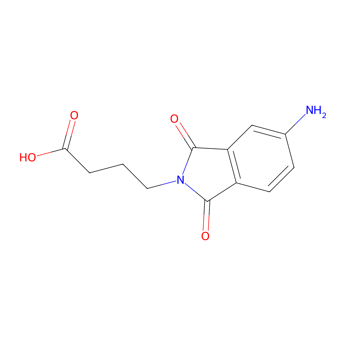 4-(5-Amino-1,3-dioxo-1,3-dihydro-isoindol-2-yl)-butyric acid molecular structure, CAS 18595-81-8