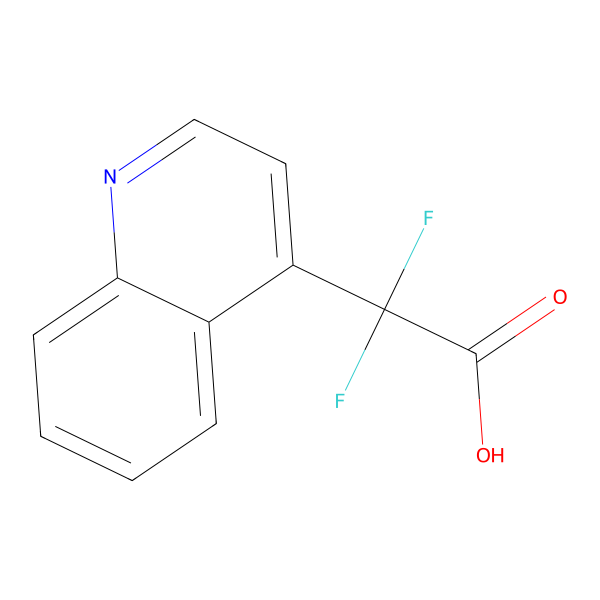 2,2-Difluoro-2-(quinolin-4-yl)acetic acid molecular structure, CAS 1859517-04-6