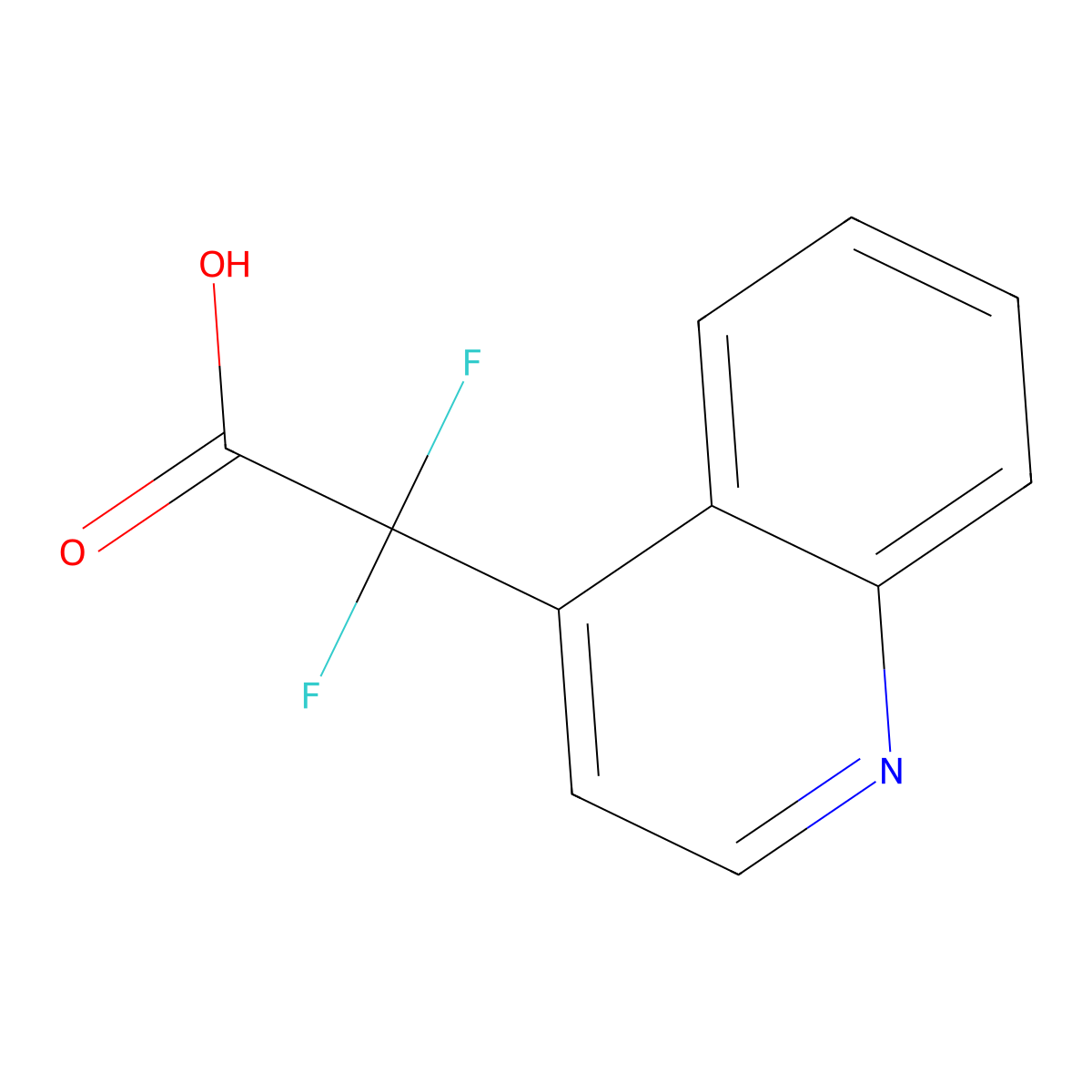 2,2-Difluoro-2-(quinolin-4-yl)acetic acid molecular structure, CAS 1859517-04-6