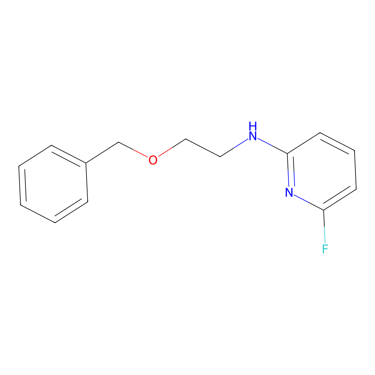 6-fluoro-N-(2-phenylmethoxyethyl)pyridin-2-amine molecular structure, CAS 1859538-70-7