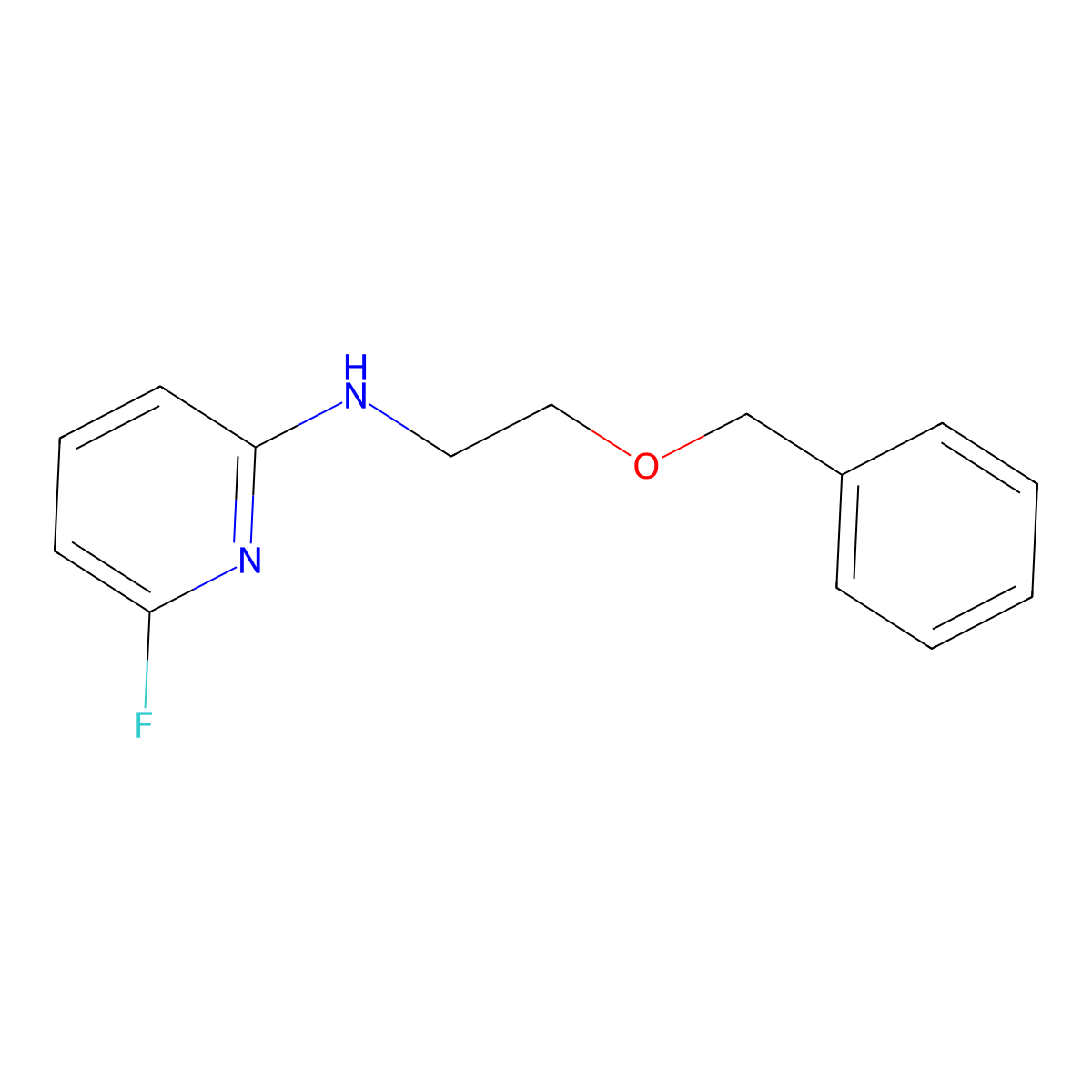 6-fluoro-N-(2-phenylmethoxyethyl)pyridin-2-amine molecular structure, CAS 1859538-70-7