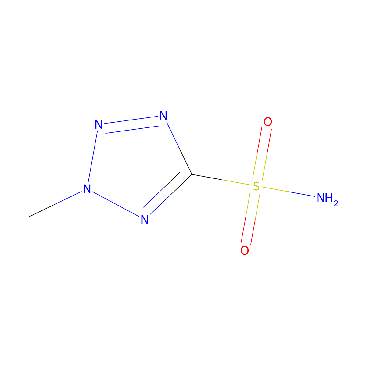 2-methyl-2H-1,2,3,4-tetrazole-5-sulfonamide molecular structure, CAS 1859551-60-2