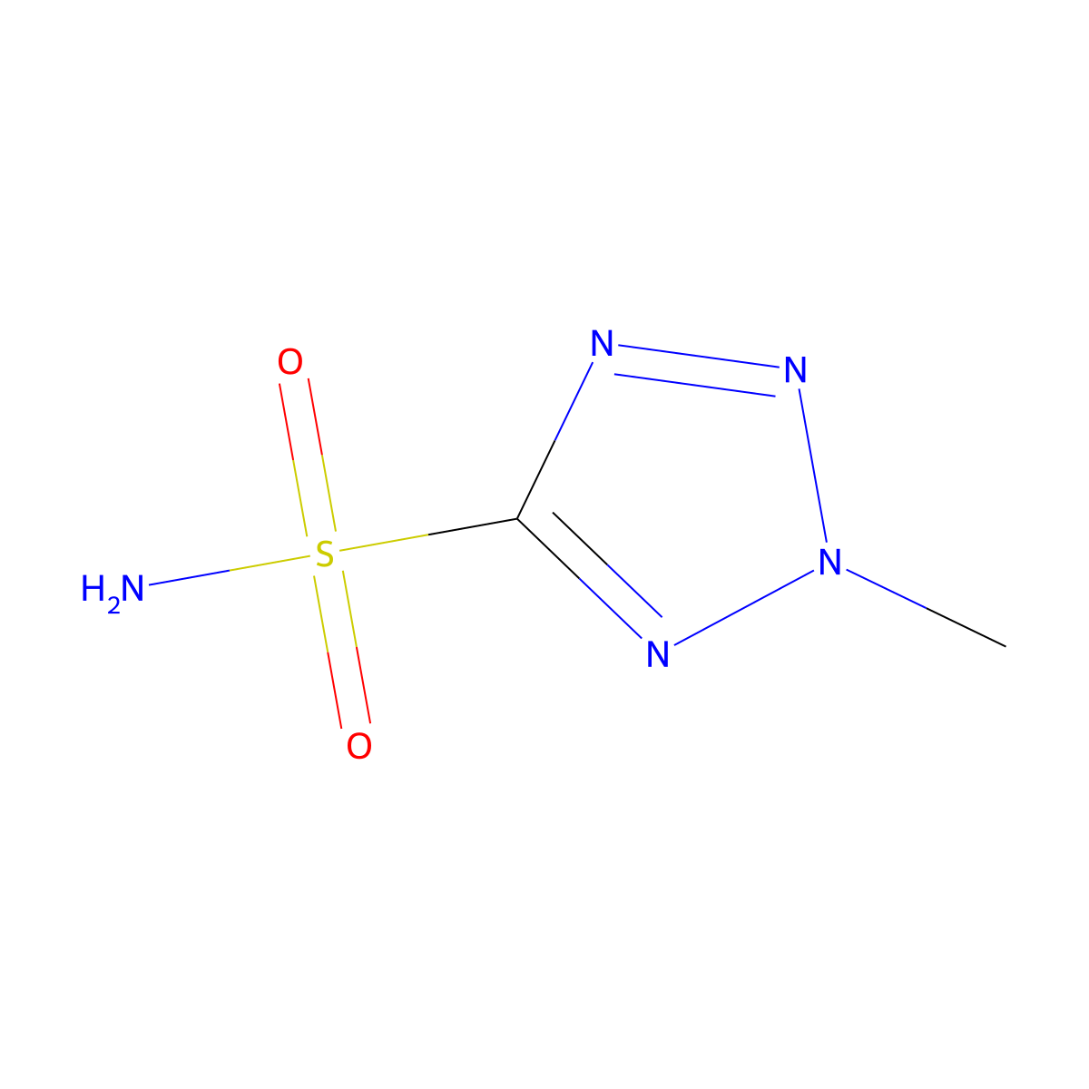 2-methyl-2H-1,2,3,4-tetrazole-5-sulfonamide molecular structure, CAS 1859551-60-2