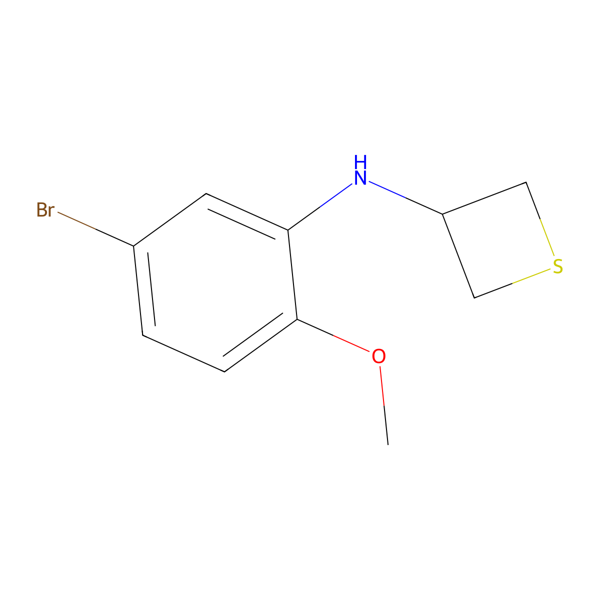 N-(5-Bromo-2-methoxyphenyl)thietan-3-amine molecular structure, CAS 1859568-42-5