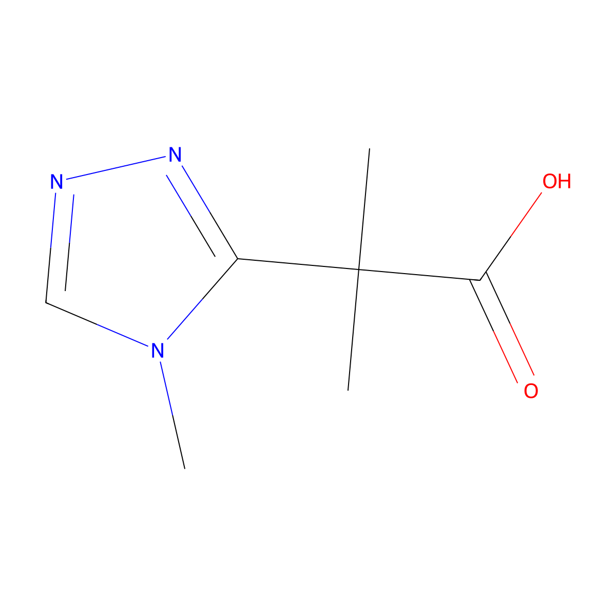 2-Methyl-2-(4-methyl-4H-1,2,4-triazol-3-yl)propanoic acid molecular structure, CAS 1859599-57-7