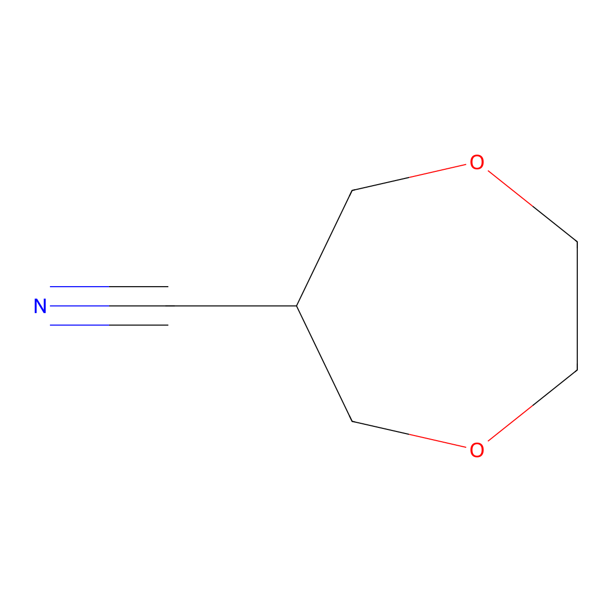 1,4-Dioxepane-6-carbonitrile molecular structure, CAS 1859614-02-0
