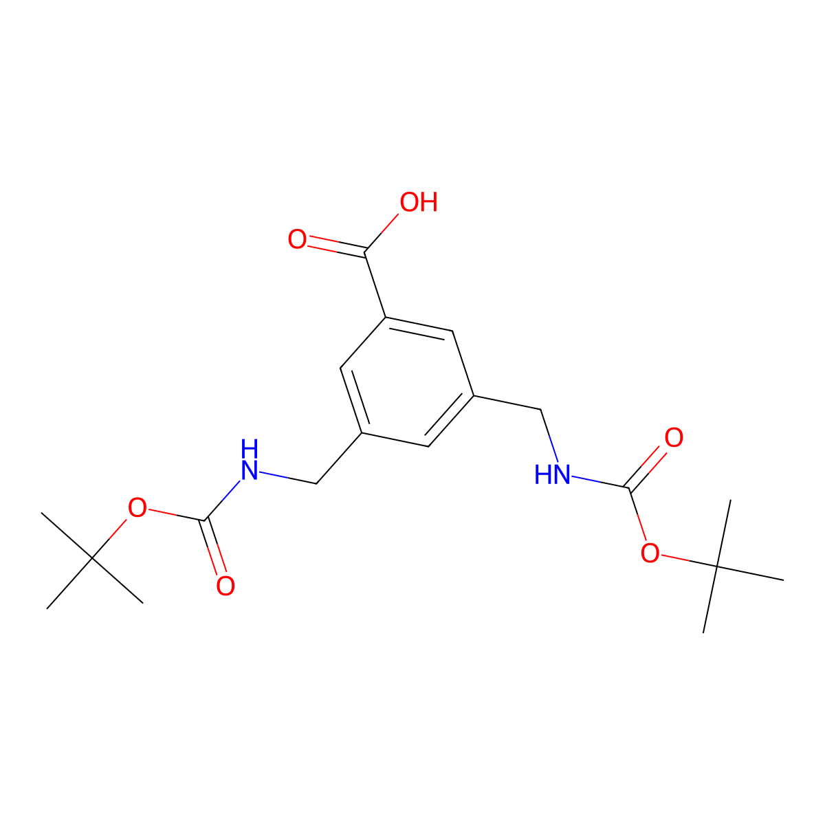 3,5-Bis[(boc-amino)methyl]-benzoic acid molecular structure, CAS 185963-33-1
