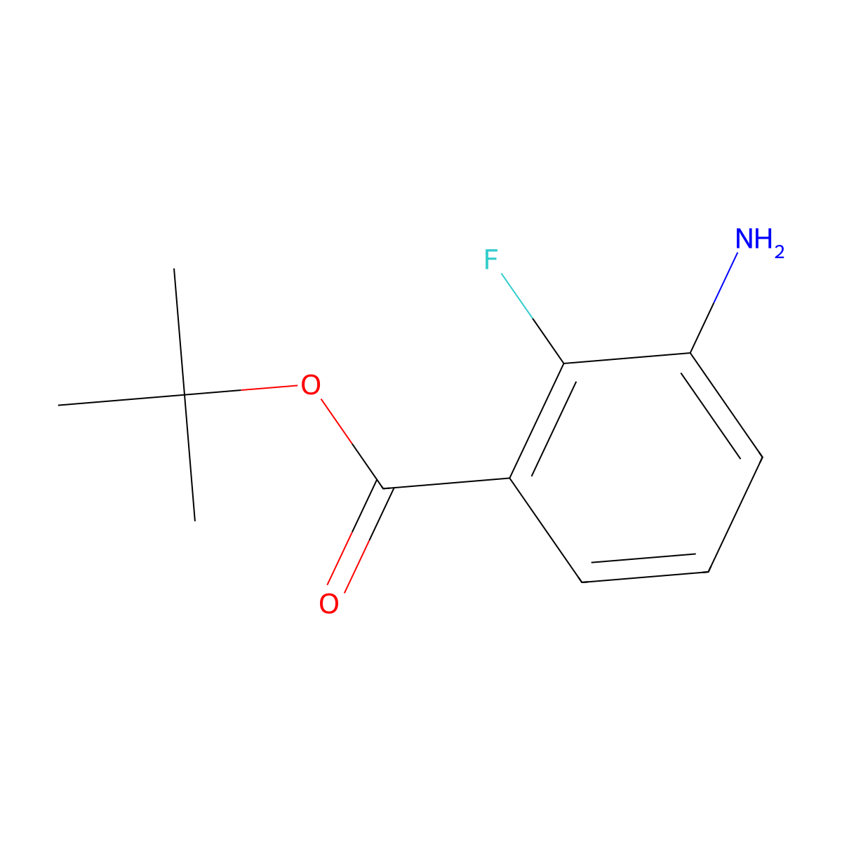 tert-Butyl 3-amino-2-fluorobenzoate molecular structure, CAS 1859635-95-2