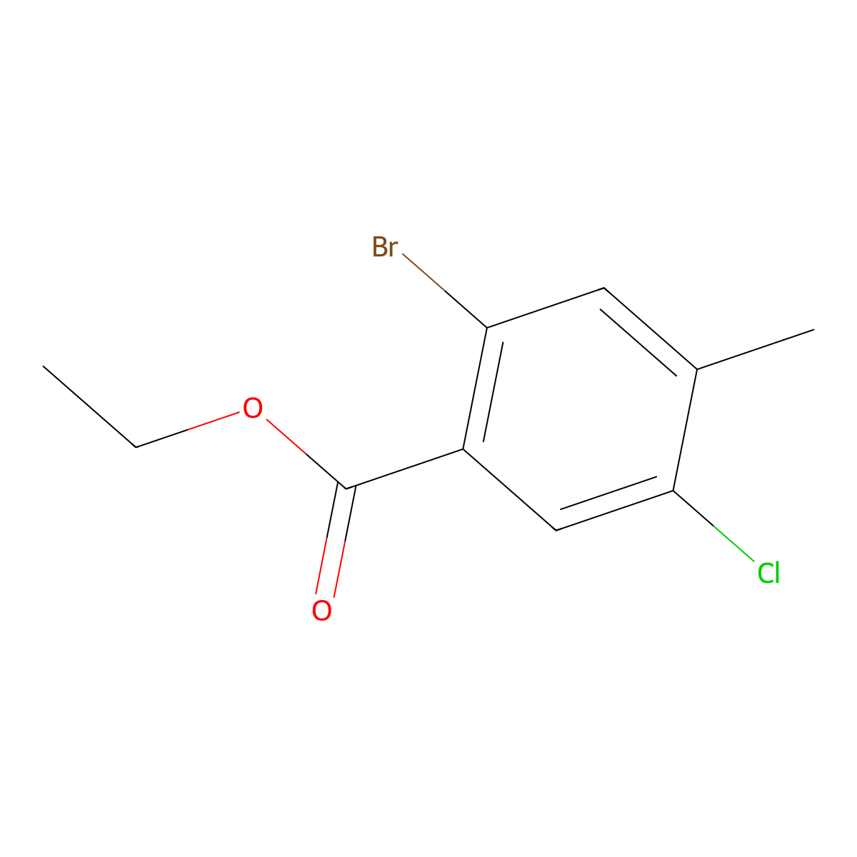 Ethyl 2-bromo-5-chloro-4-methylbenzoate molecular structure, CAS 1859649-99-2