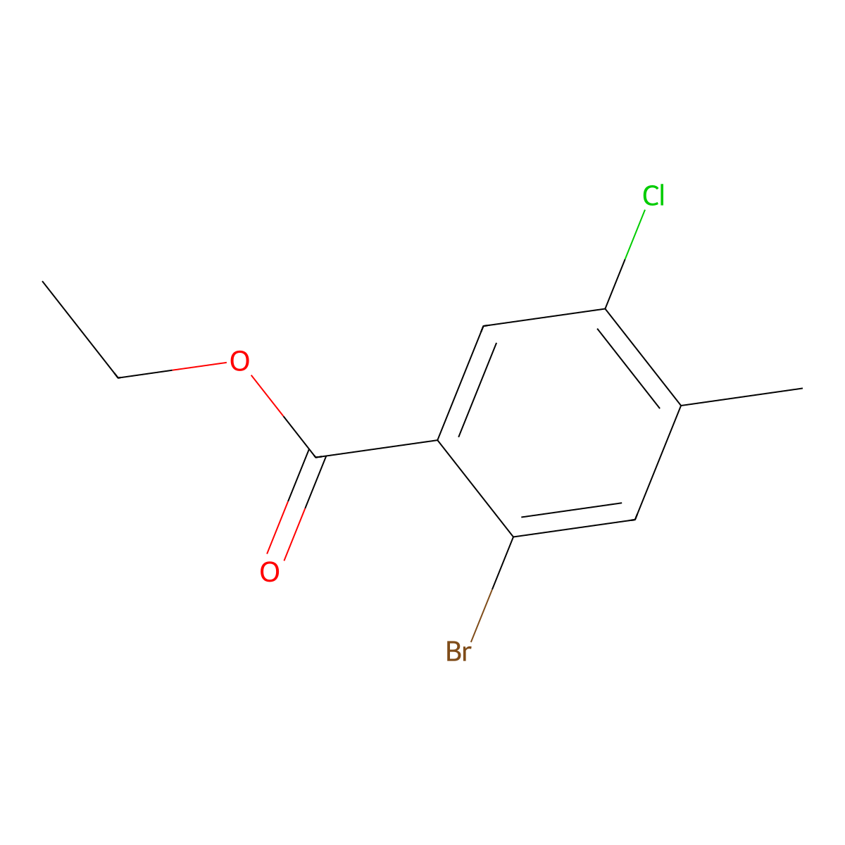 Ethyl 2-bromo-5-chloro-4-methylbenzoate molecular structure, CAS 1859649-99-2
