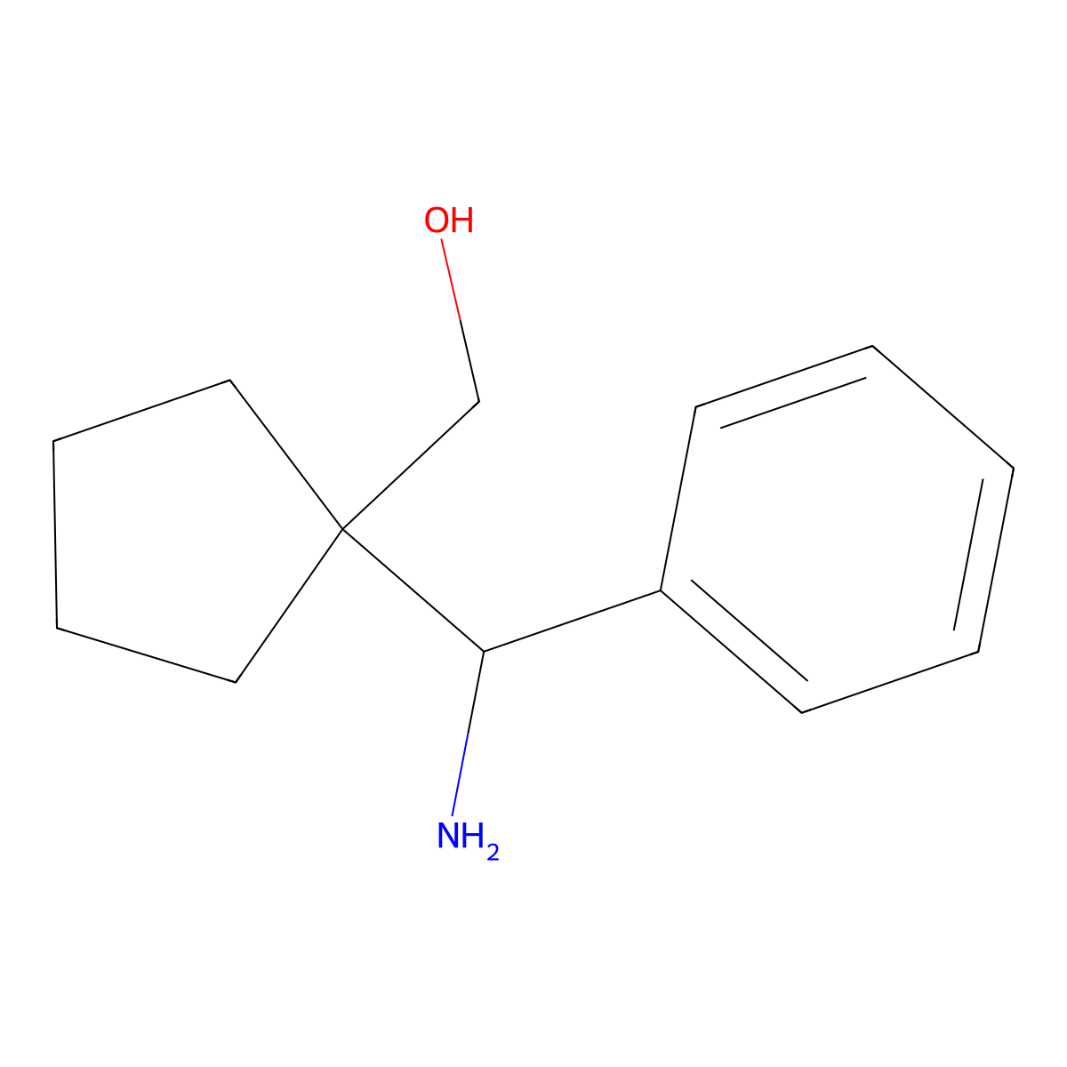 {1-[Amino(phenyl)methyl]cyclopentyl}methanol molecular structure, CAS 1859652-90-6