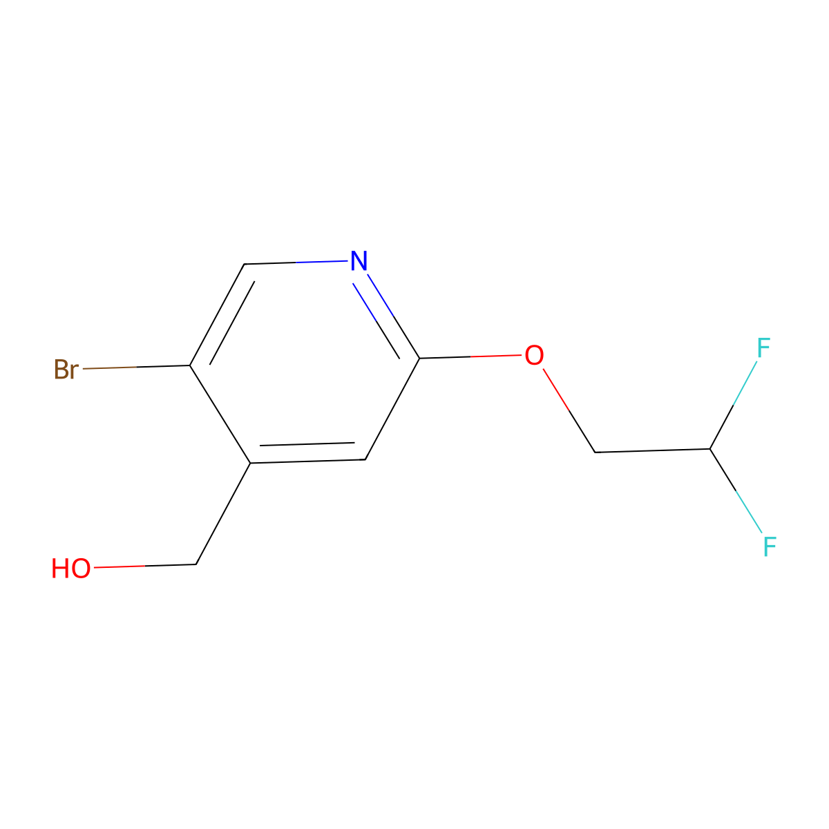 [5-Bromo-2-(2,2-difluoroethoxy)pyridin-4-yl]methanol molecular structure, CAS 1859653-04-5