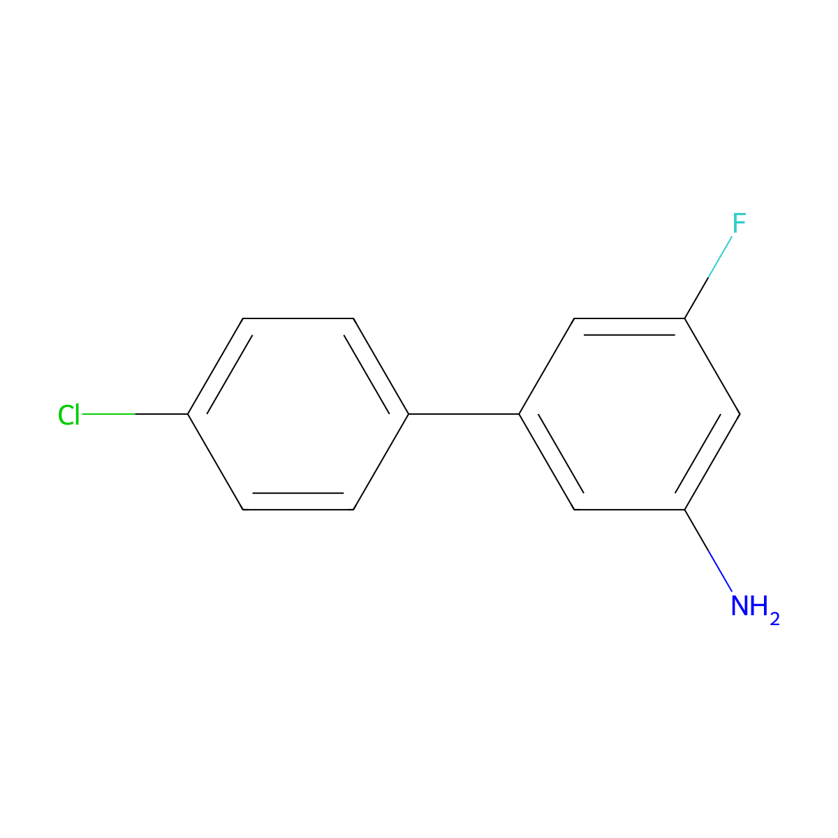 4'-Chloro-5-fluoro[1,1'-biphenyl]-3-amine molecular structure, CAS 1859765-43-7