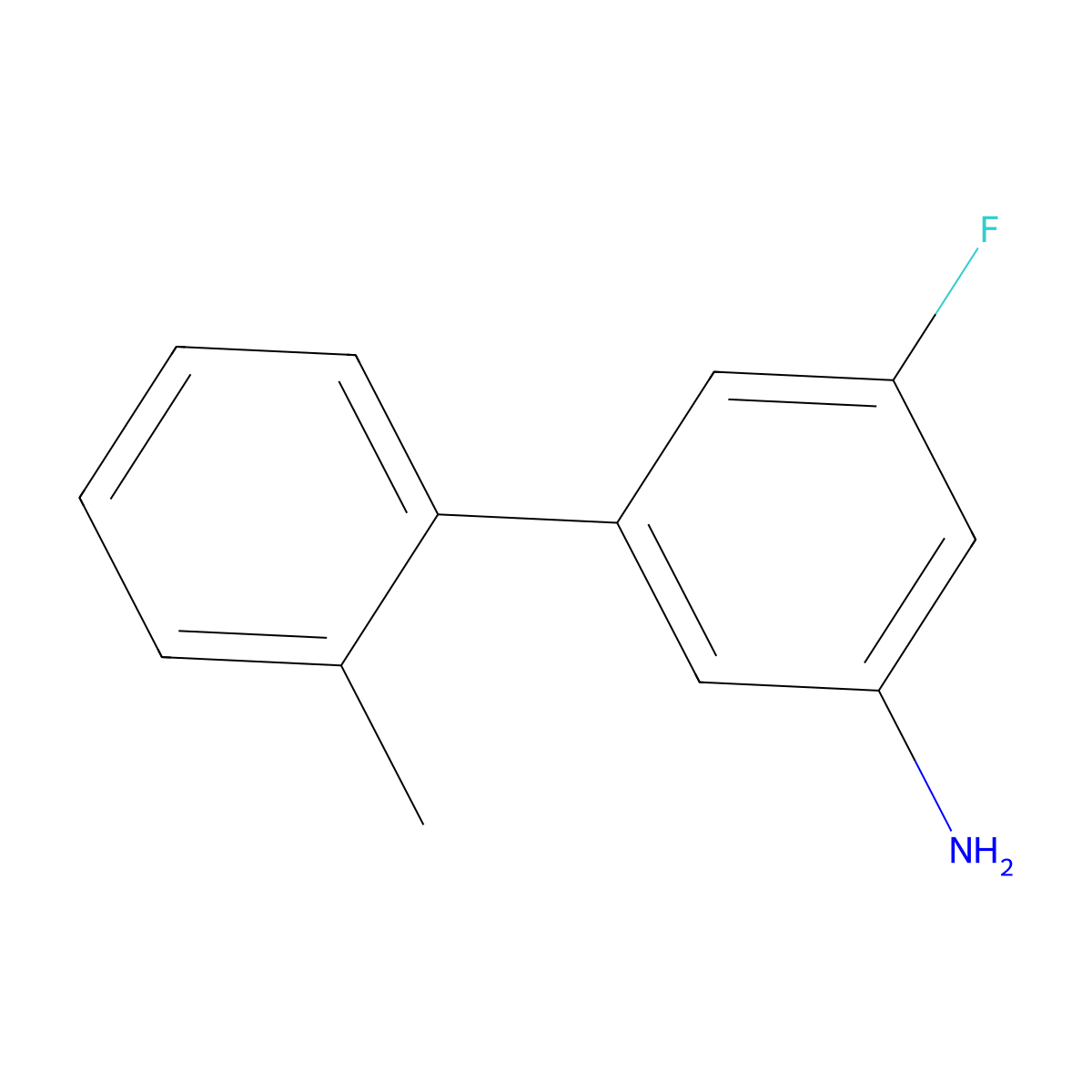 5-Fluoro-2'-methyl[1,1'-biphenyl]-3-amine molecular structure, CAS 1859788-79-6