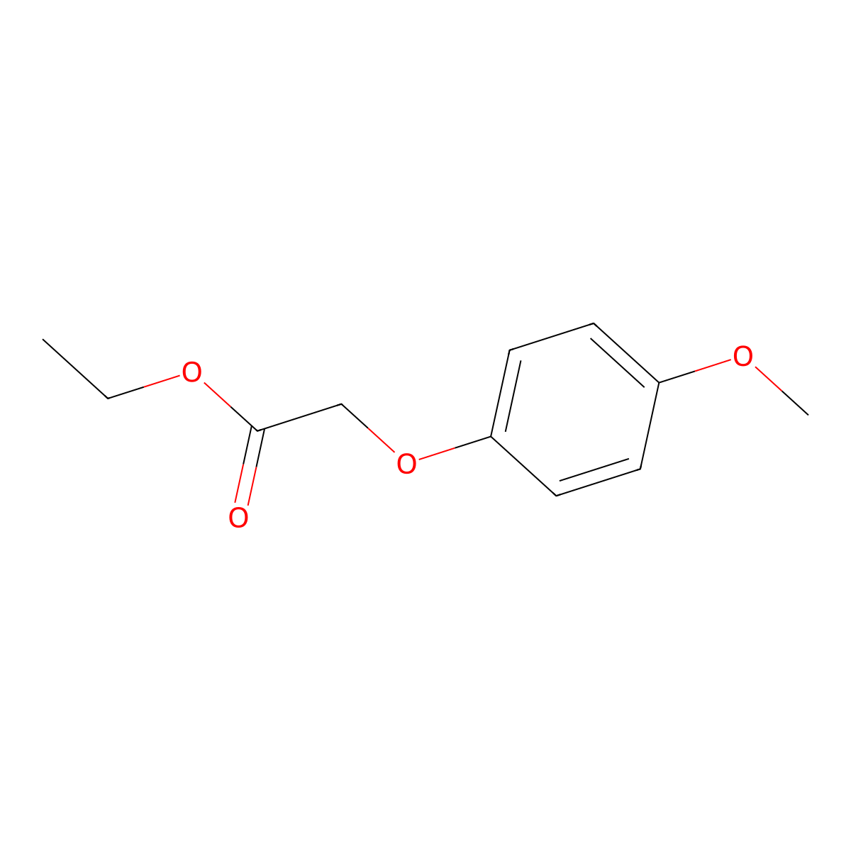 Ethyl 2-(4-methoxyphenoxy)acetate molecular structure, CAS 18598-23-7