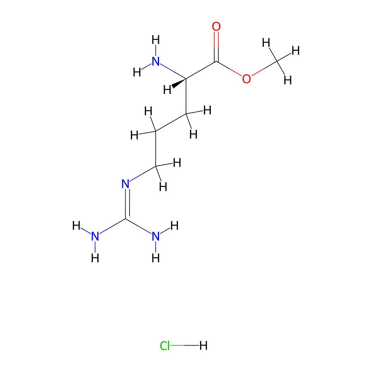 (S)-Methyl 2-amino-5-guanidinopentanoate hydrochloride molecular structure, CAS 18598-71-5