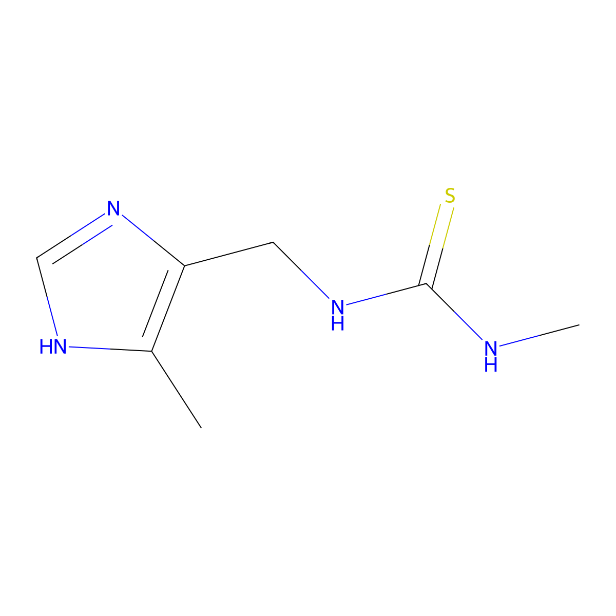 3-methyl-1-[(5-methyl-1H-imidazol-4-yl)methyl]thiourea molecular structure, CAS 1859861-19-0