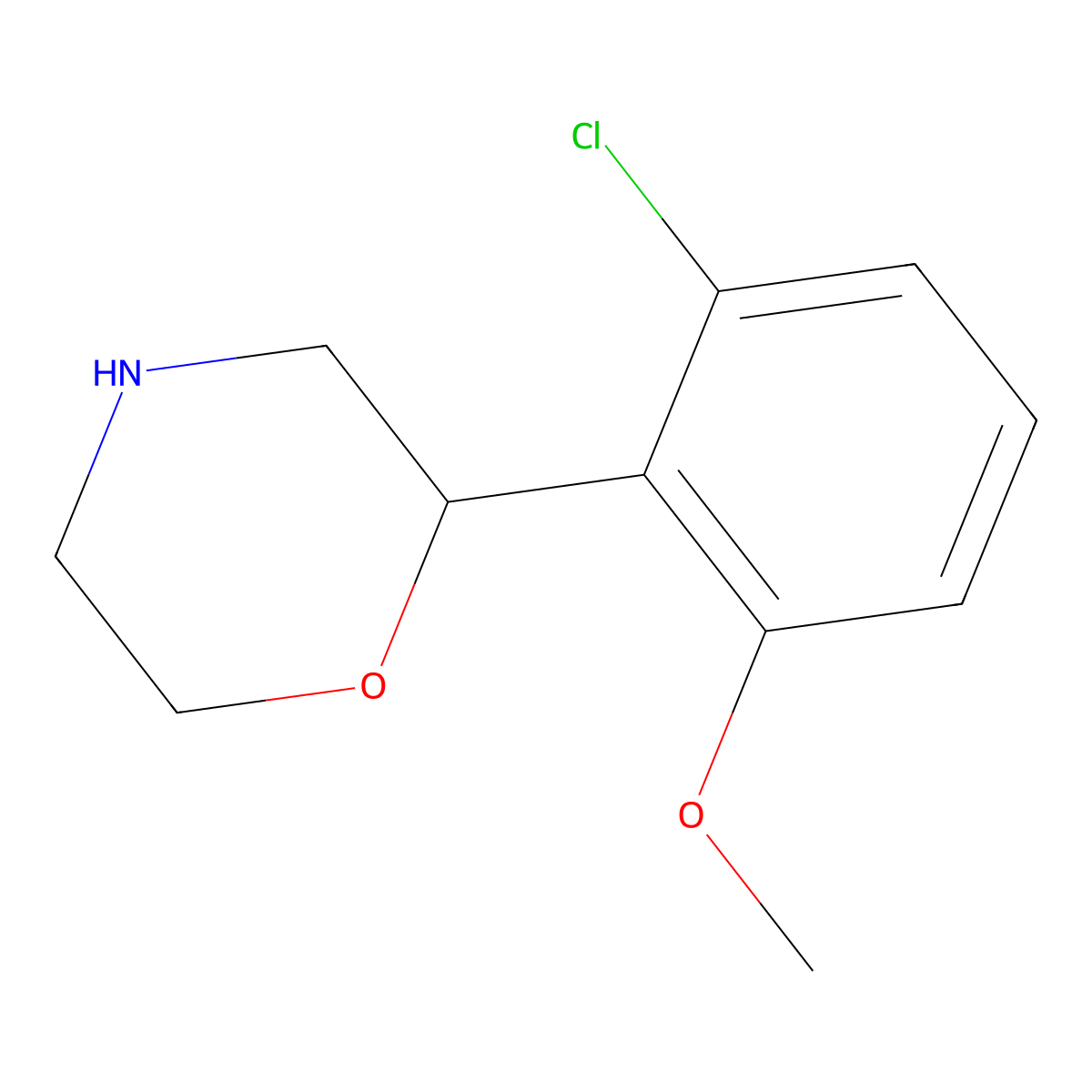 2-(2-Chloro-6-methoxyphenyl)morpholine molecular structure, CAS 1859887-52-7