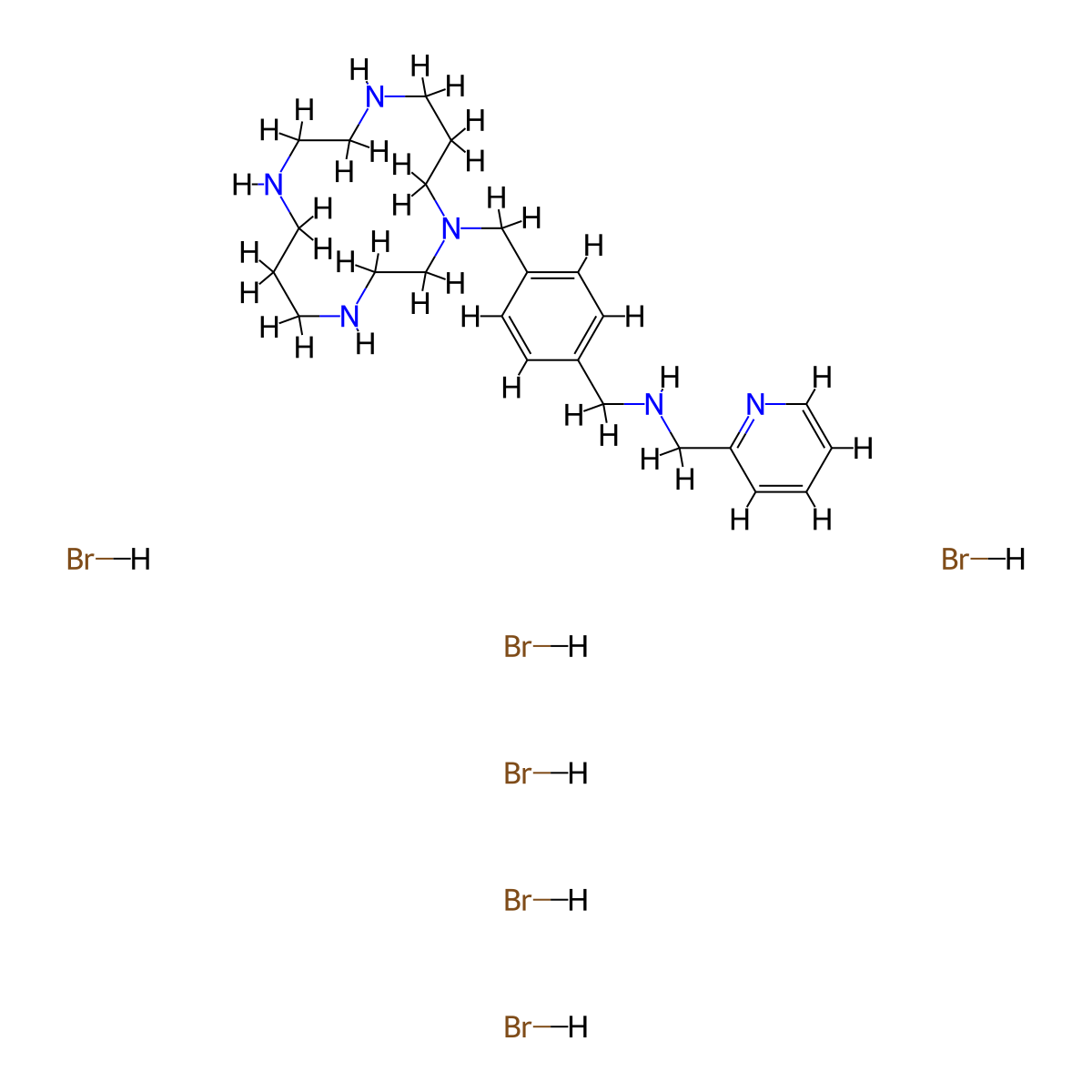 AMD 3465 hexahydrobromide molecular structure, CAS 185991-07-5