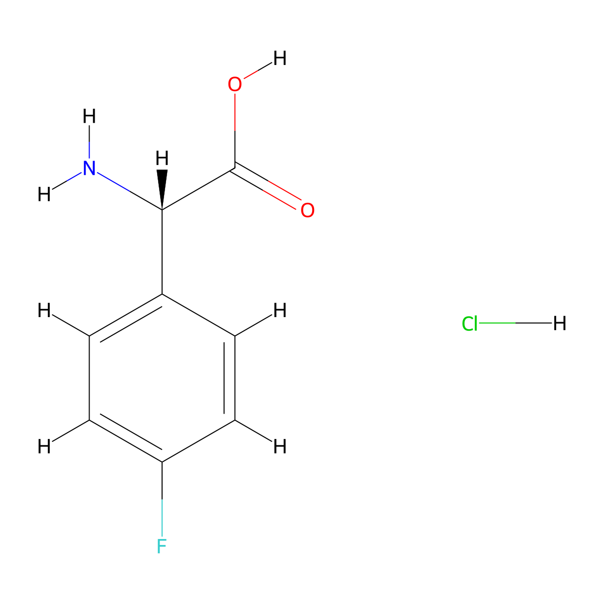 (S)-Amino-(4-fluoro-phenyl)-acetic acid hydrochloride molecular structure, CAS 185994-15-4