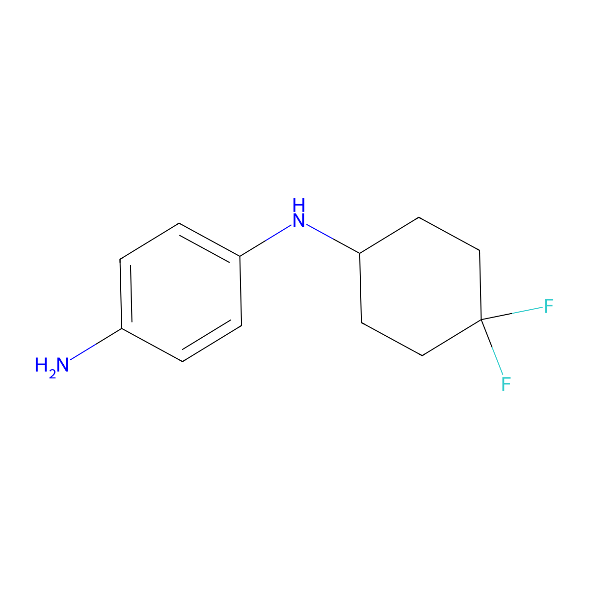 N1-(4,4-difluorocyclohexyl)benzene-1,4-diamine molecular structure, CAS 1859971-16-6