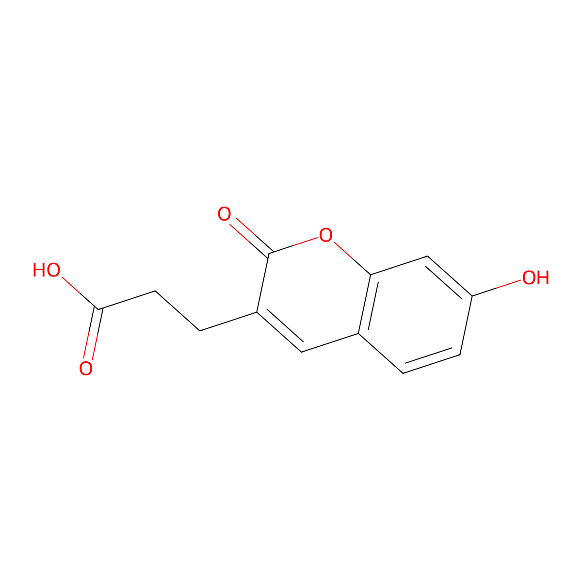 3-(7-hydroxy-2-oxo-2H-chromen-3-yl)propanoic acid molecular structure, CAS 1859990-59-2