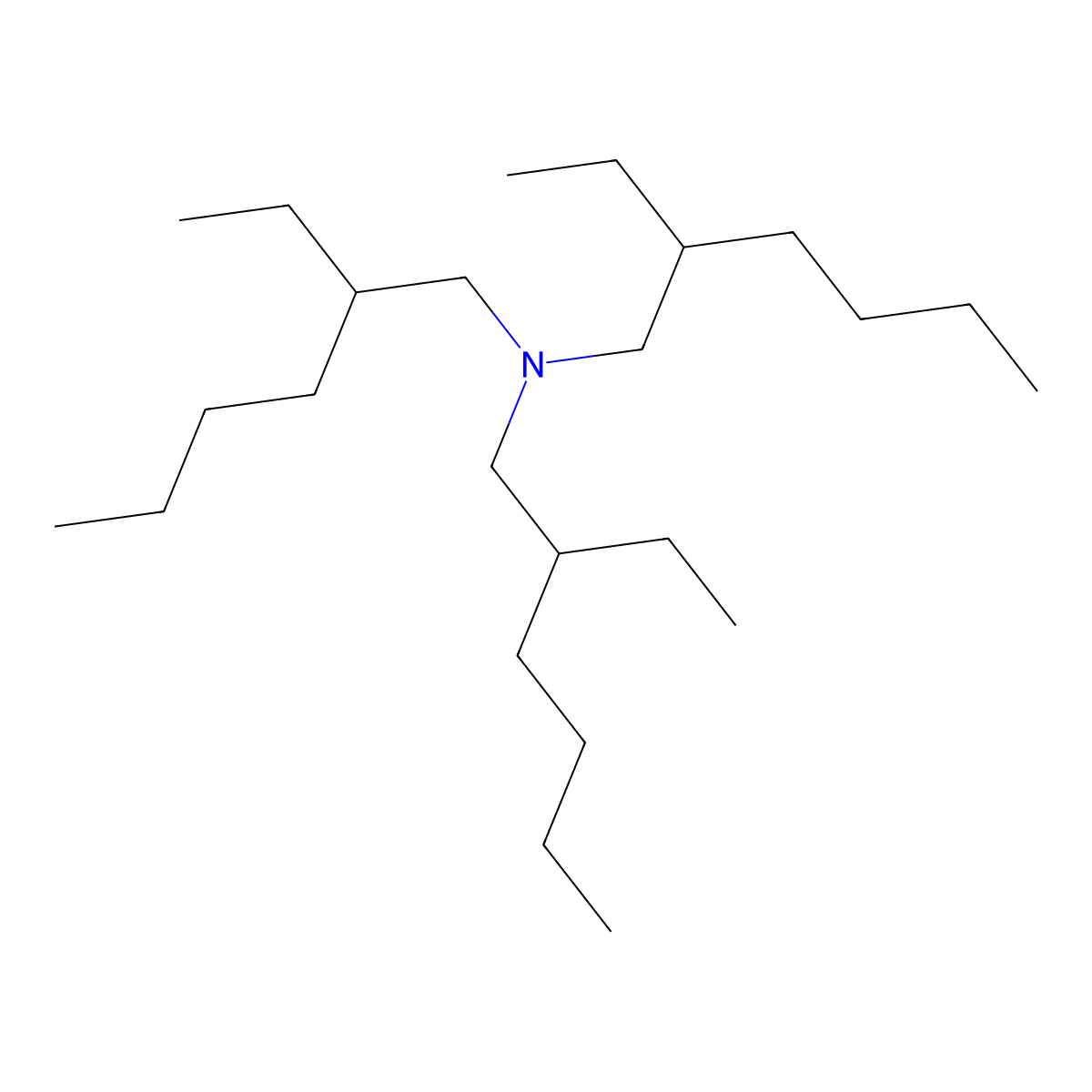 Tri(2-ethylhexyl)amine molecular structure, CAS 1860-26-0