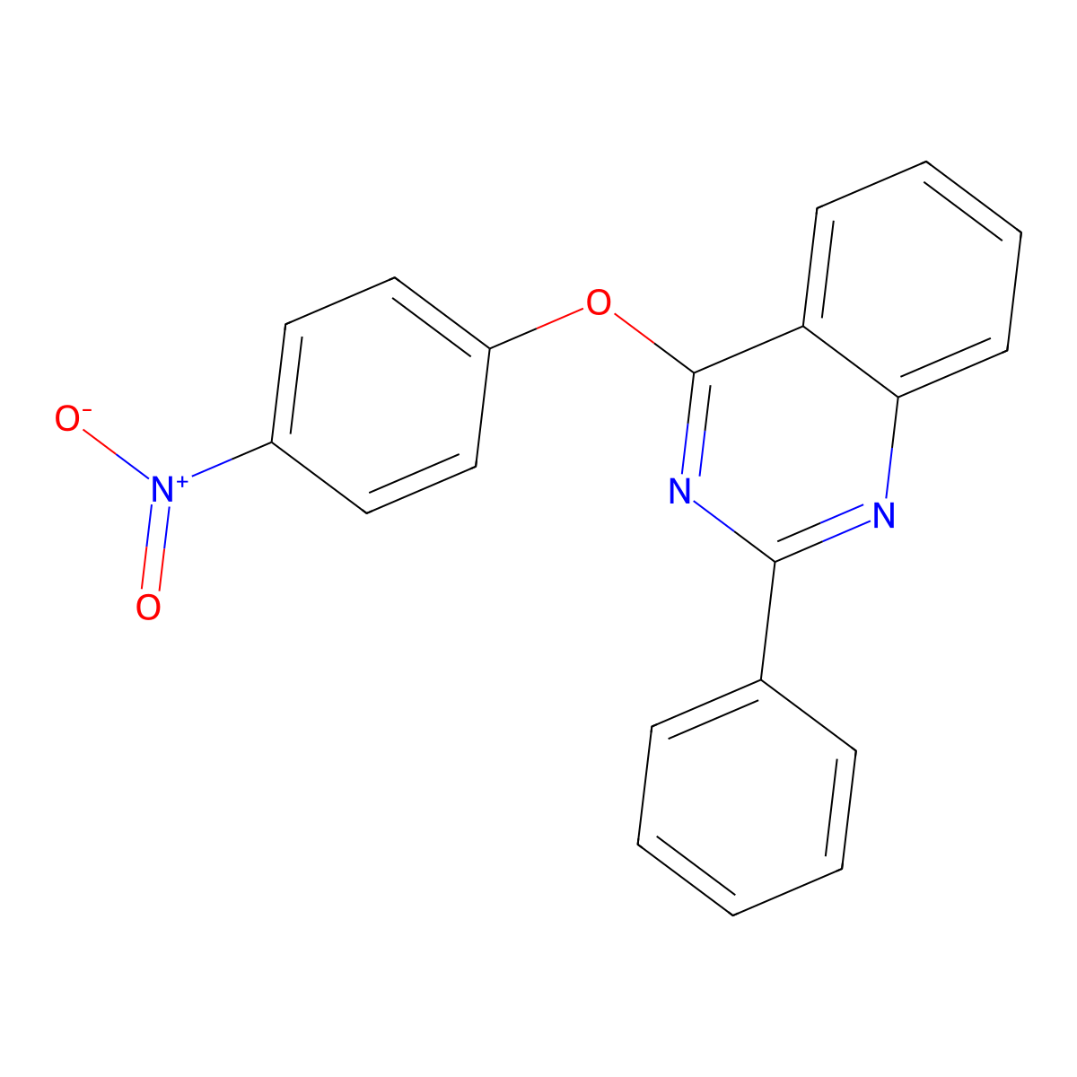 4-(4-Nitrophenoxy)-2-phenylquinazoline molecular structure, CAS 18600-28-7