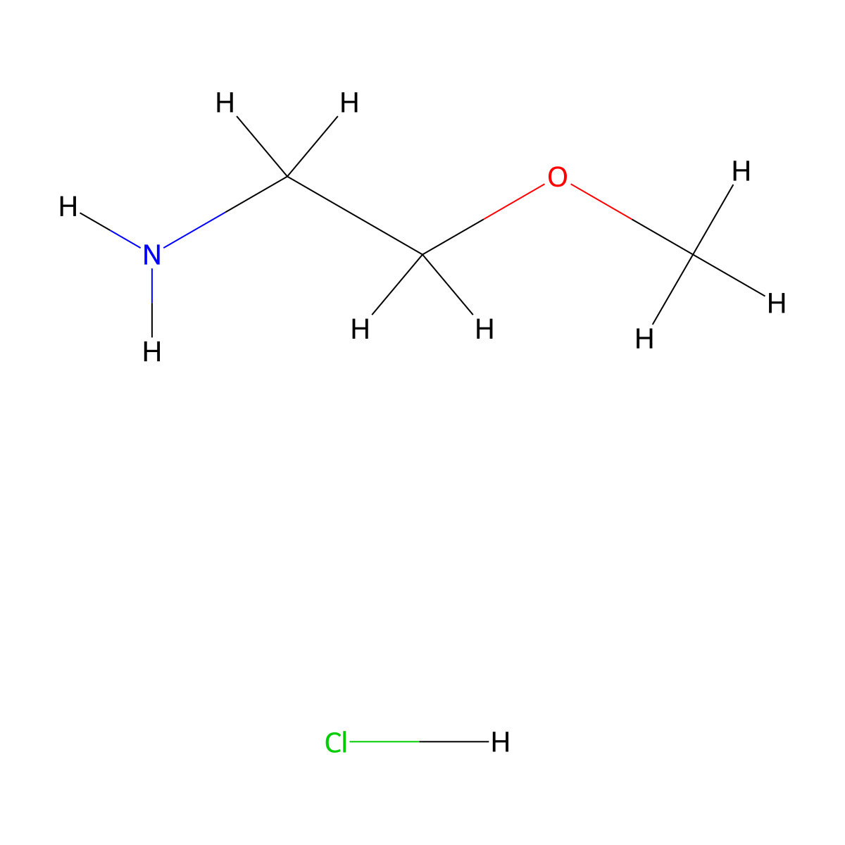 2-Methoxyethan-1-amine--hydrogen chloride (1/1) molecular structure, CAS 18600-40-3