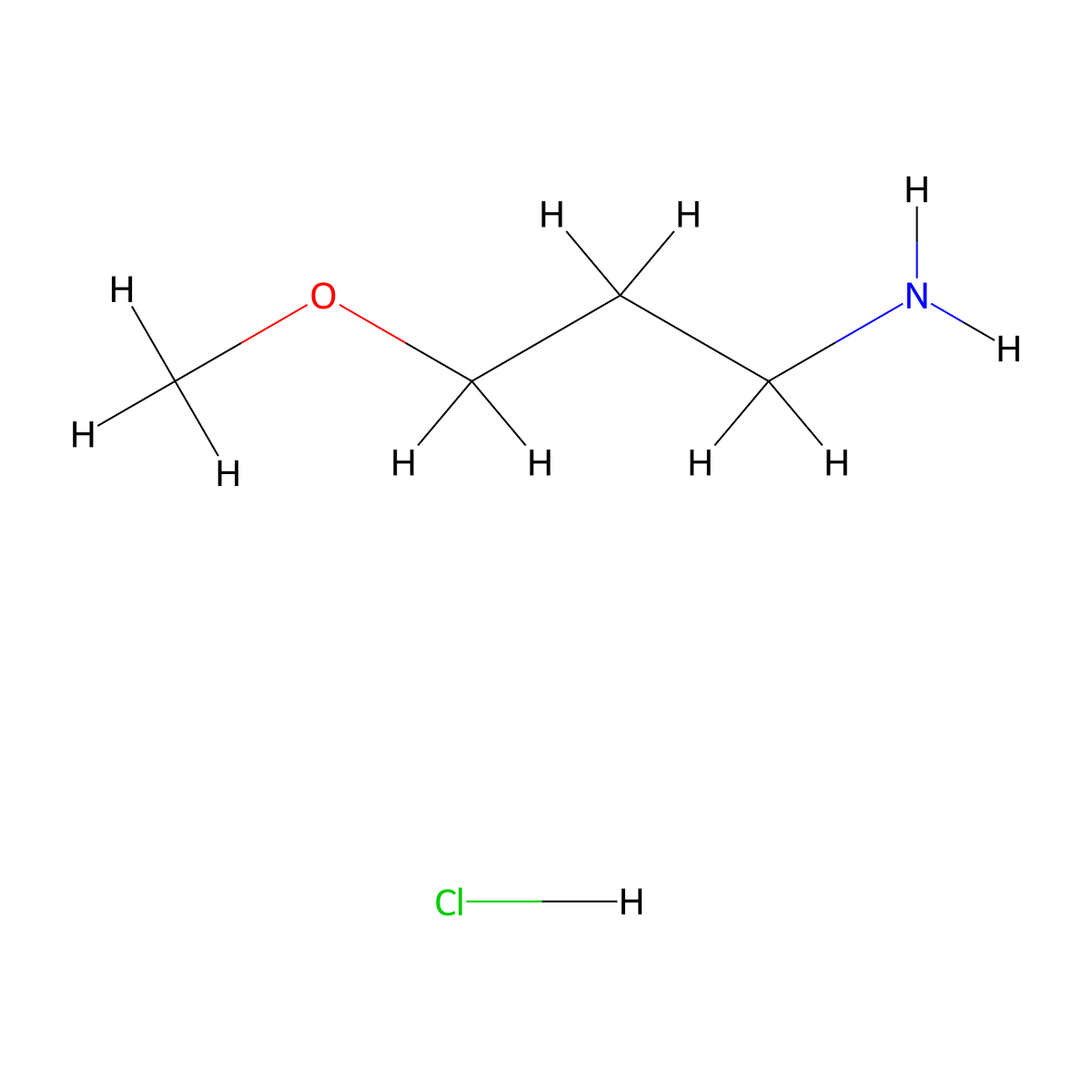 1-Propanamine, 3-methoxy-, hydrochloride molecular structure, CAS 18600-41-4