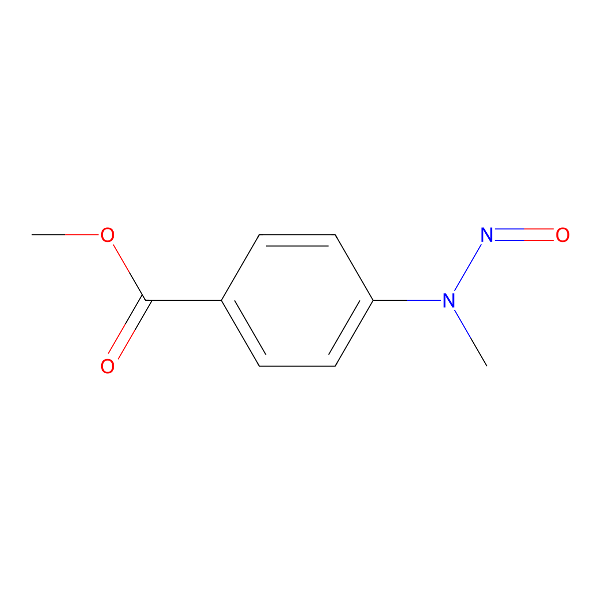 Methyl 4-[methyl(nitroso)amino]benzoate molecular structure, CAS 18600-49-2