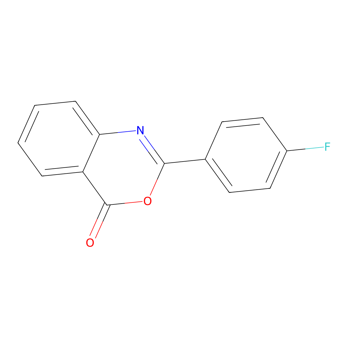 2-(4-fluorophenyl)-4H-3,1-benzoxazin-4-one molecular structure, CAS 18600-51-6
