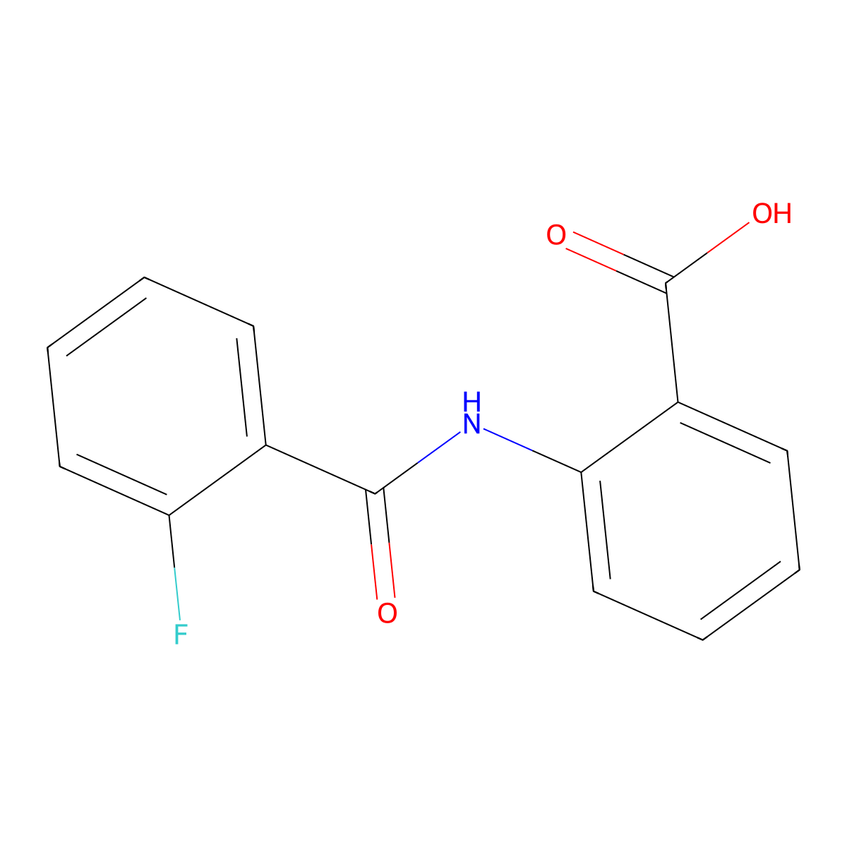 2-((2-Fluorobenzoyl)amino)benzoic acid molecular structure, CAS 18600-60-7