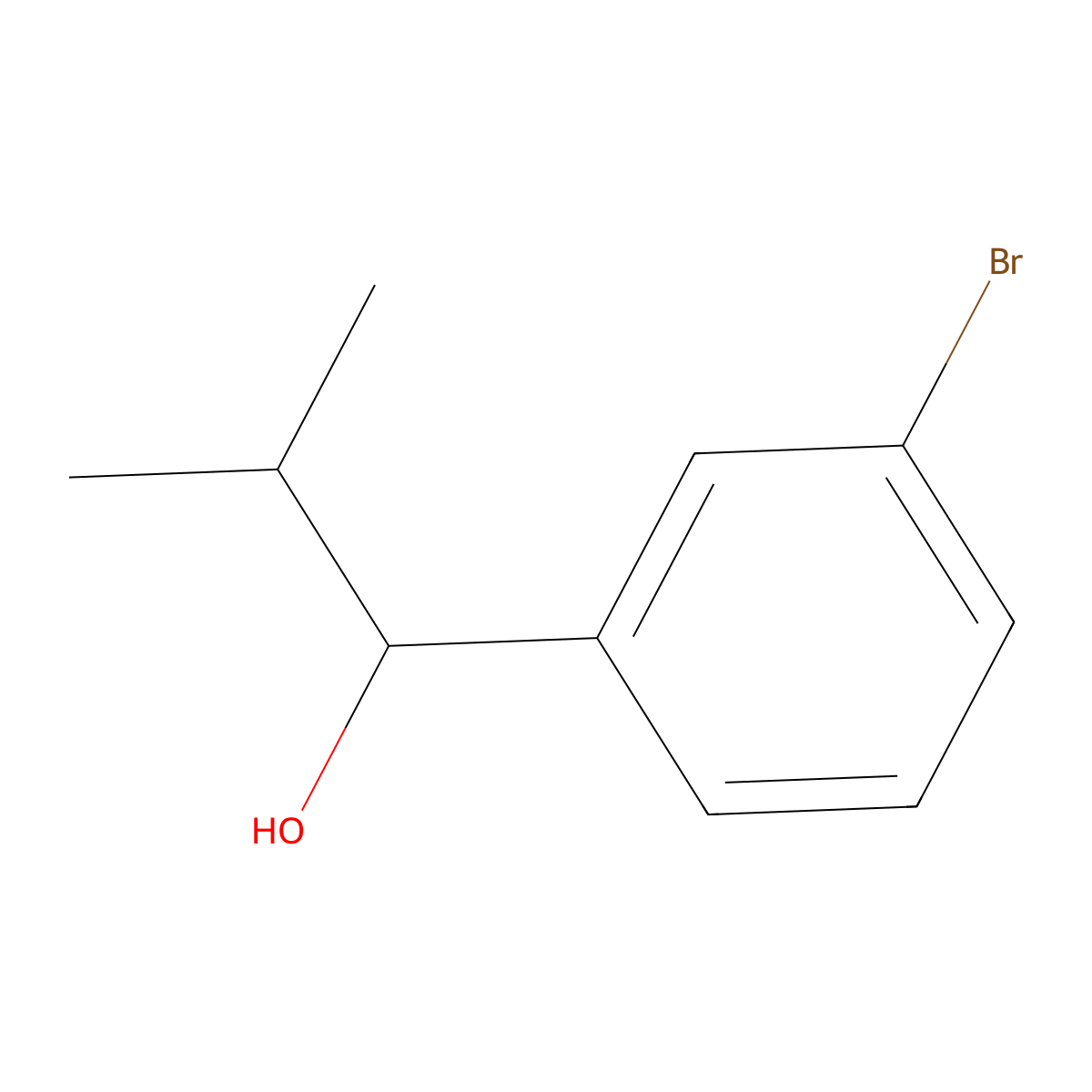 1-(3-Bromophenyl)-2-methylpropan-1-ol molecular structure, CAS 186000-55-5