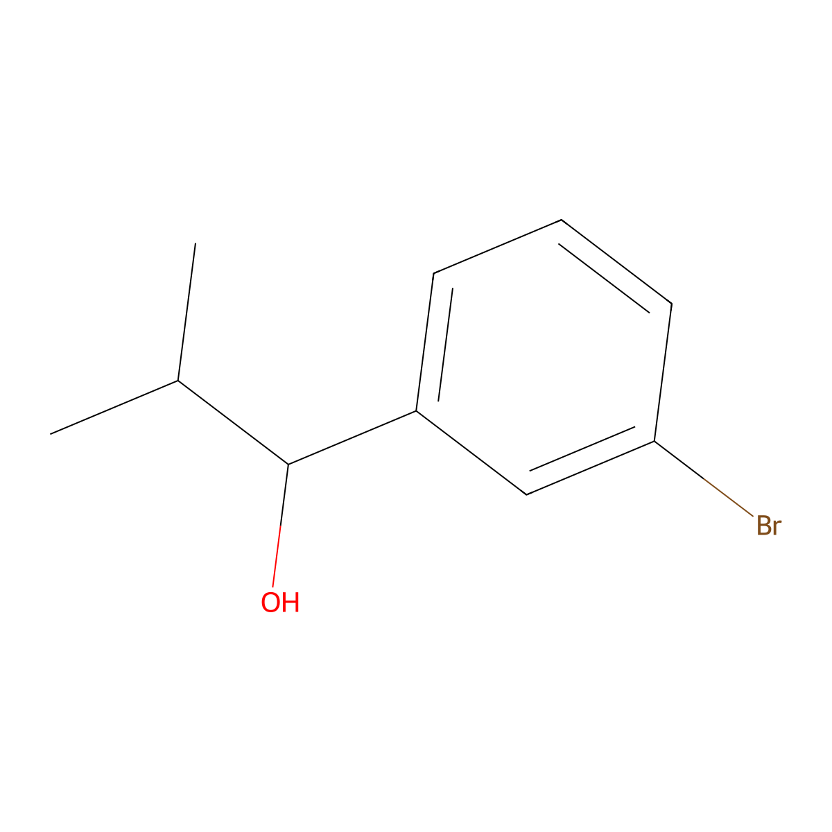 1-(3-Bromophenyl)-2-methylpropan-1-ol molecular structure, CAS 186000-55-5