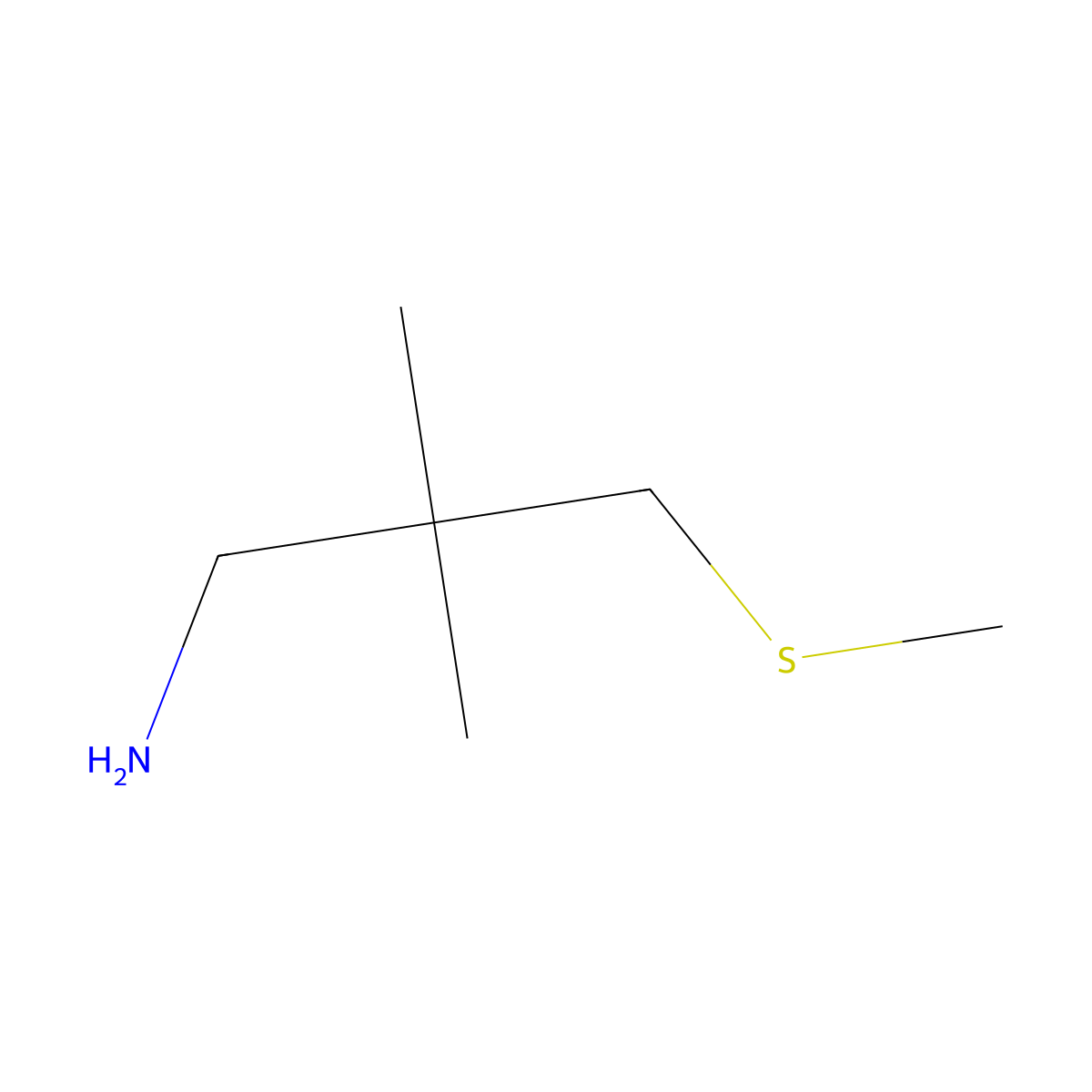 2,2-Dimethyl-3-(methylsulfanyl)propan-1-amine molecular structure, CAS 1860003-04-8