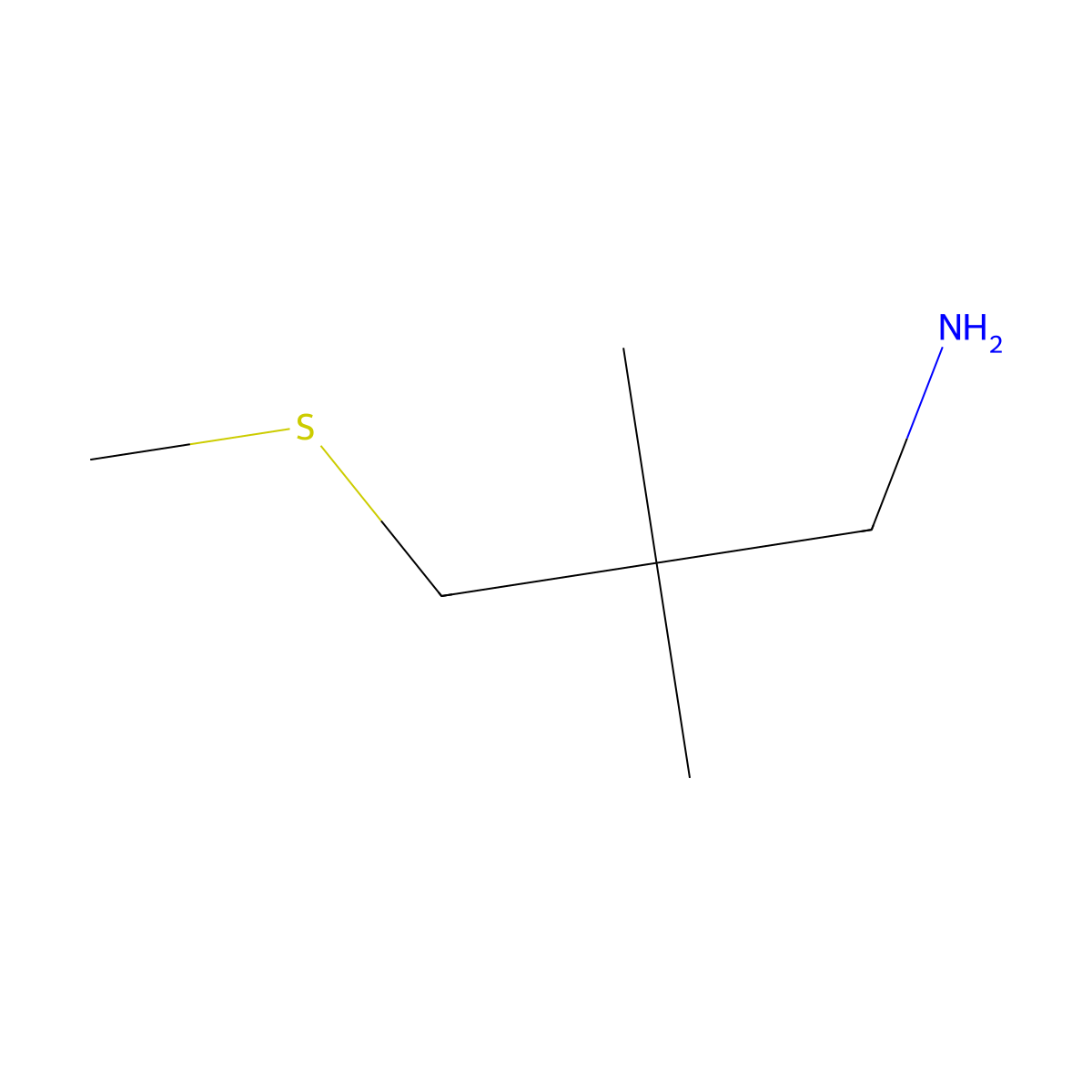 2,2-Dimethyl-3-(methylsulfanyl)propan-1-amine molecular structure, CAS 1860003-04-8