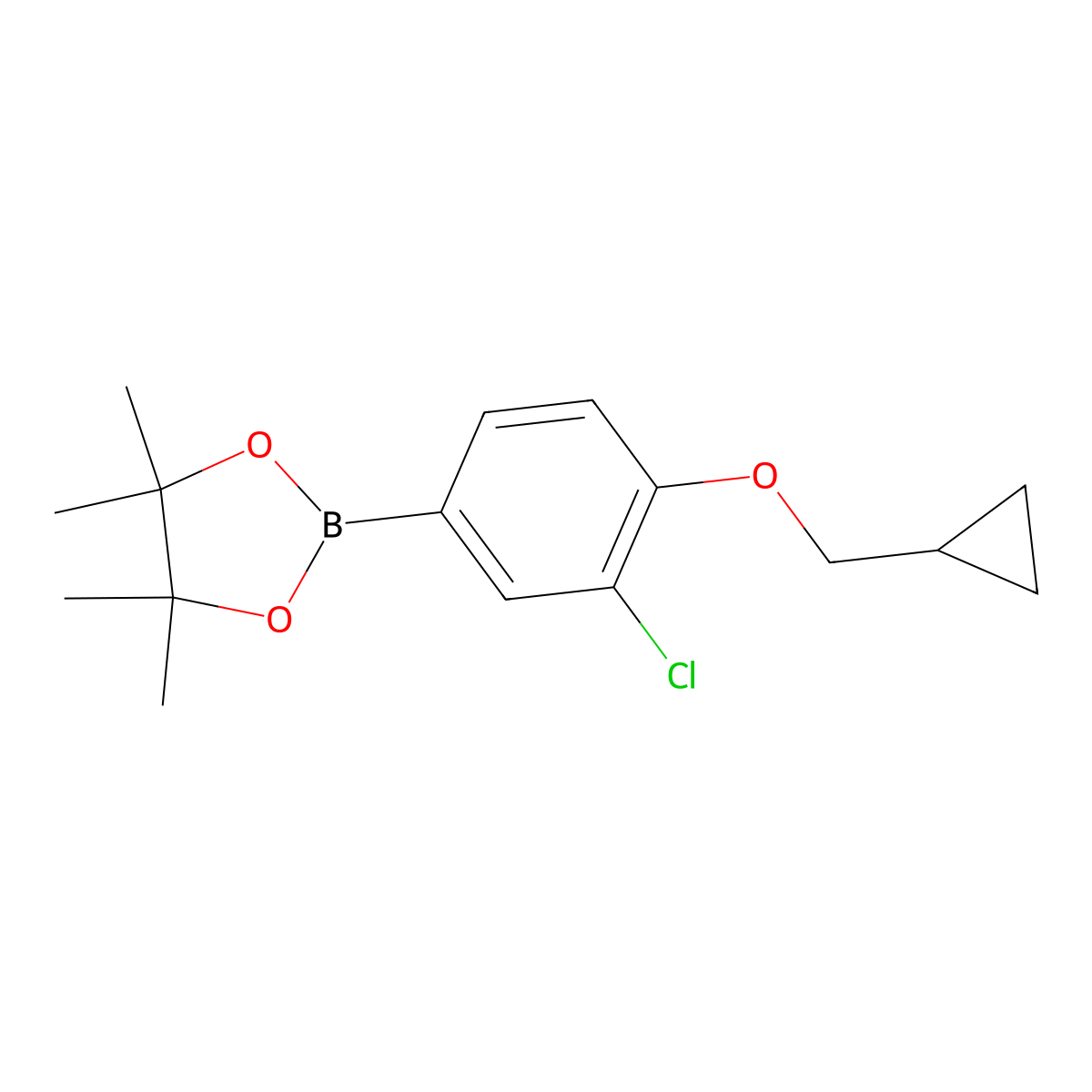 2-(3-Chloro-4-(cyclopropylmethoxy)phenyl)-4,4,5,5-tetramethyl-1,3,2-dioxaborolane molecular structure, CAS 1860005-05-5
