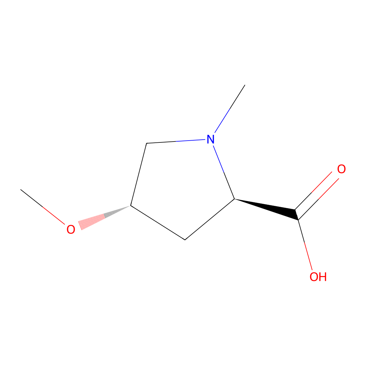 (2R,4S)-4-methoxy-1-methylpyrrolidine-2-carboxylic acid molecular structure, CAS 1860012-48-1