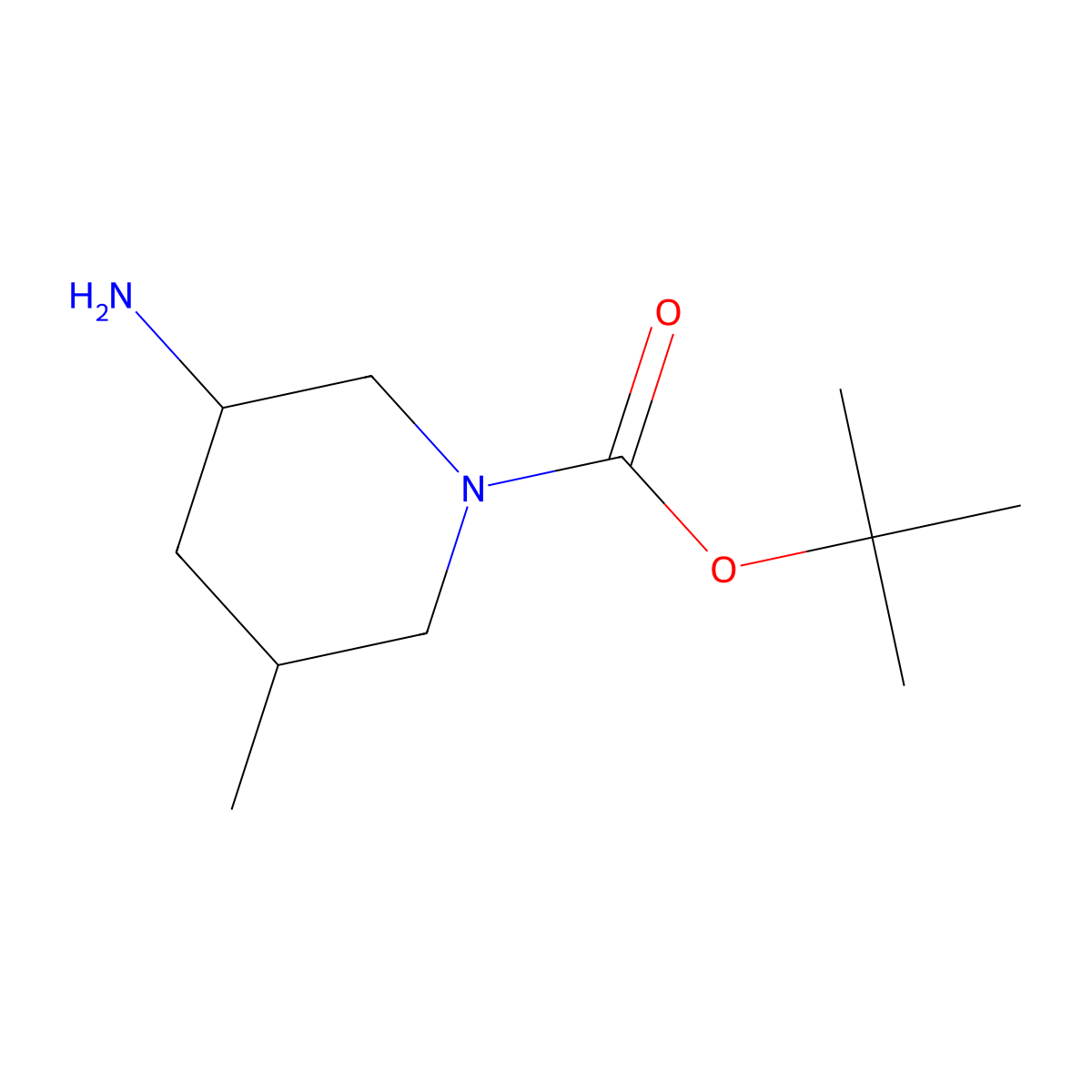 tert-butyl (3R,5S)-3-amino-5-methylpiperidine-1-carboxylate molecular structure, CAS 1860012-52-7
