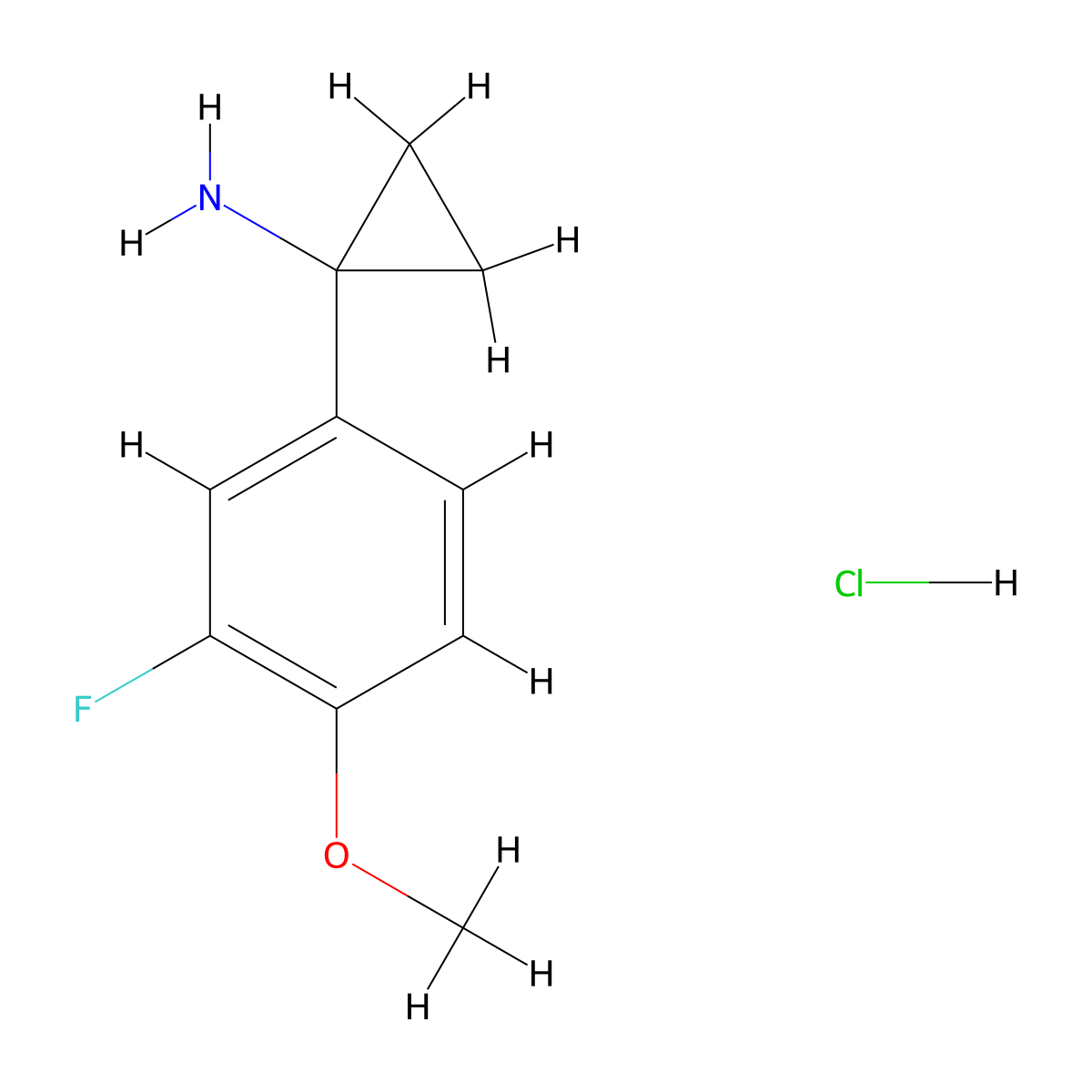 1-(3-Fluoro-4-methoxyphenyl)cyclopropanamine hydrochloride molecular structure, CAS 1860028-22-3