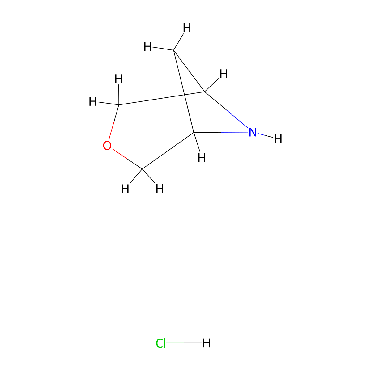 3-Oxa-6-azabicyclo[3.1.1]heptane hydrochloride molecular structure, CAS 1860028-23-4