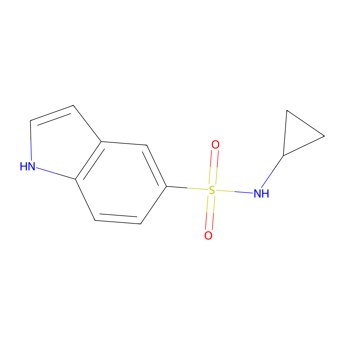 N-Cyclopropyl-1H-indole-5-sulfonamide molecular structure, CAS 1860028-27-8