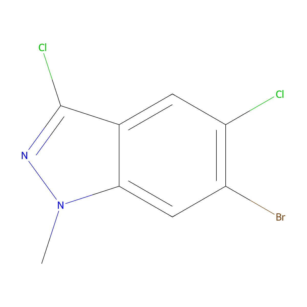 6-Bromo-3,5-dichloro-1-methyl-1H-indazole molecular structure, CAS 1860028-28-9